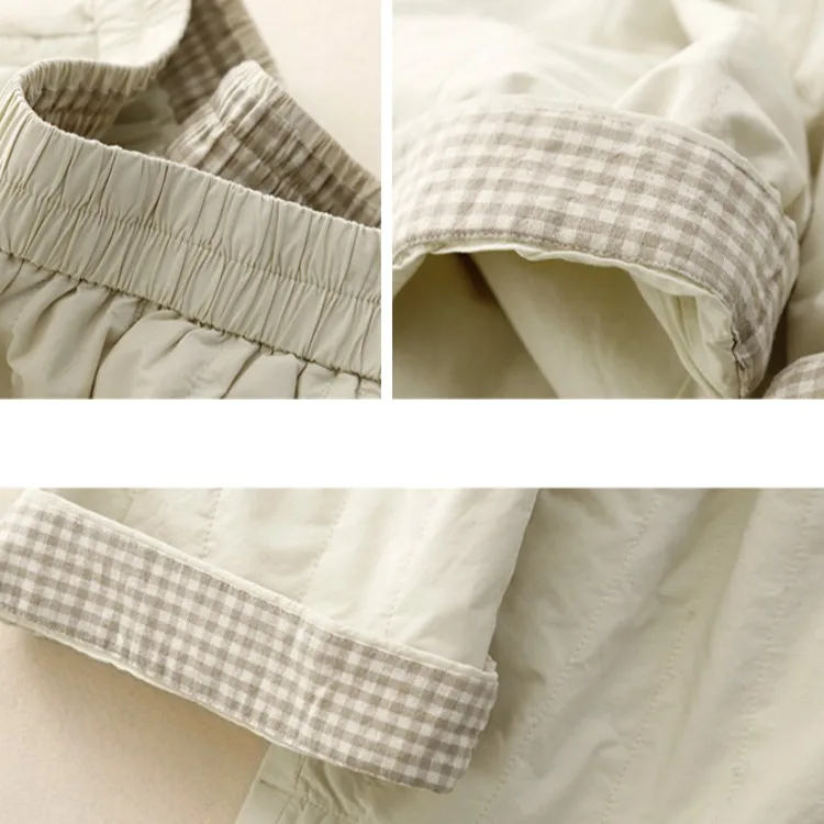 Warme Baumwollhose mit hoher Taille, lockere Passform, Harlan Sle Winter-Oberbekleidung, Damen-Freizeithose, elastische Taille, Baumwollhose