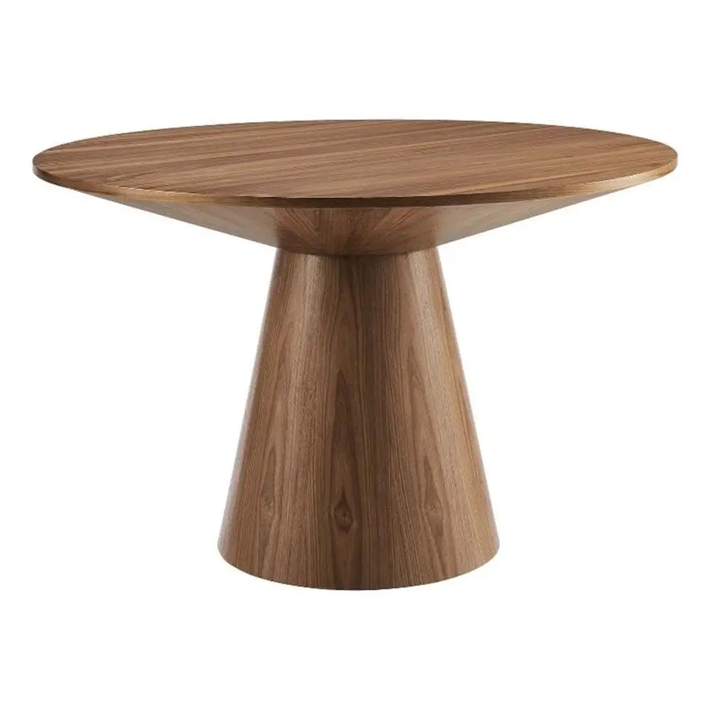 

Provision 47" Round Wood Grain Dining Table in Walnut
