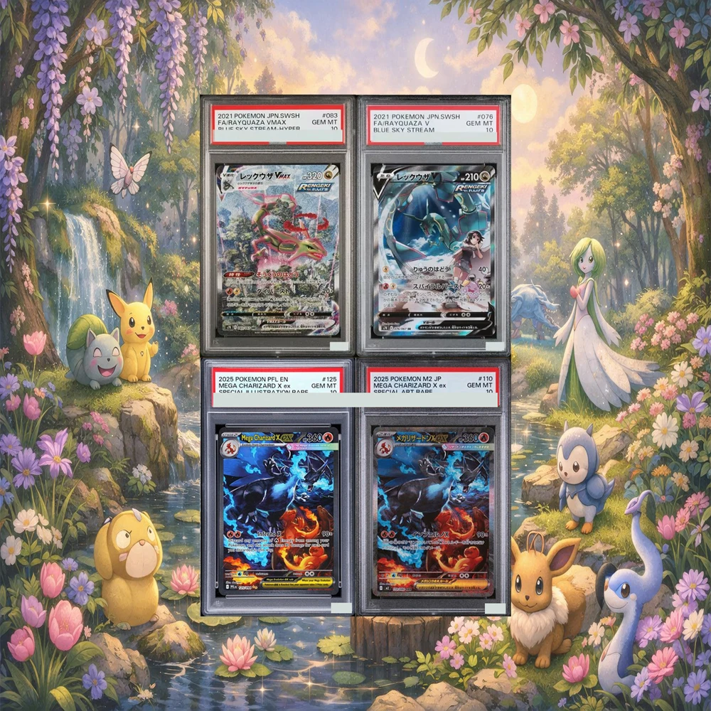 

Rayquaza VMAX S7R 083/067 Card Blue Sky Stream DIY PROXY PTCG GRADED COLLECTION CARD Japanese GEM MT10 Holographic Labels Gift