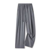 Men's Casual Loose Straight Pants Stretch Elastic Waist Long Jogger Korean Classic Blue Black Gray Male Brand Trousers Plus Size