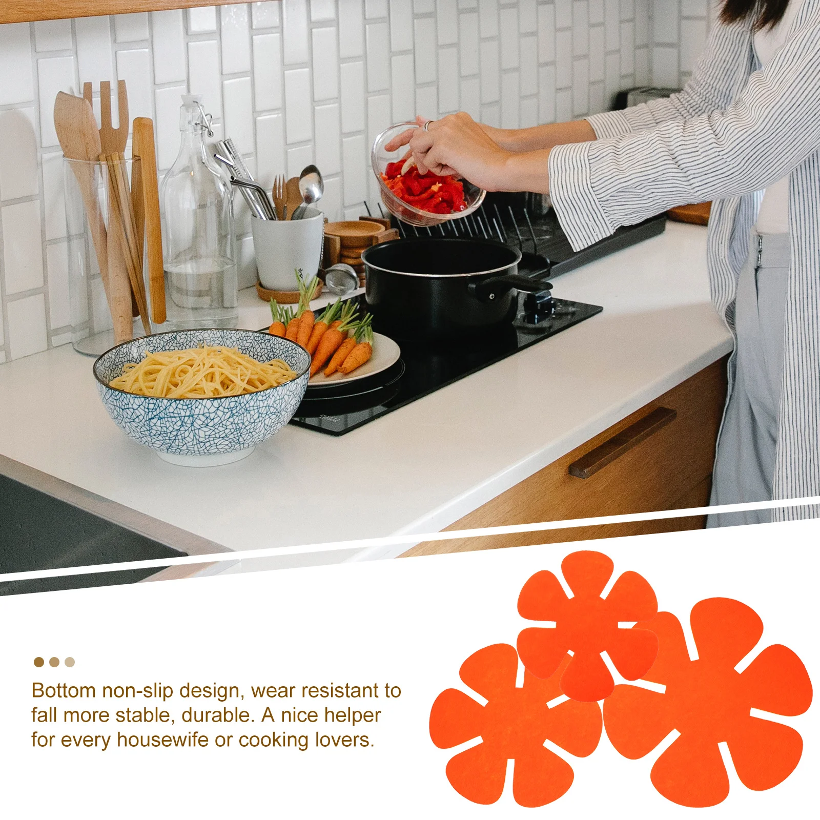 

12pcs Pot Protectors For Kitchen Heat Resistant Pan Pads Non-Slip Countertop Protector Tableware Mat Cookware Separators