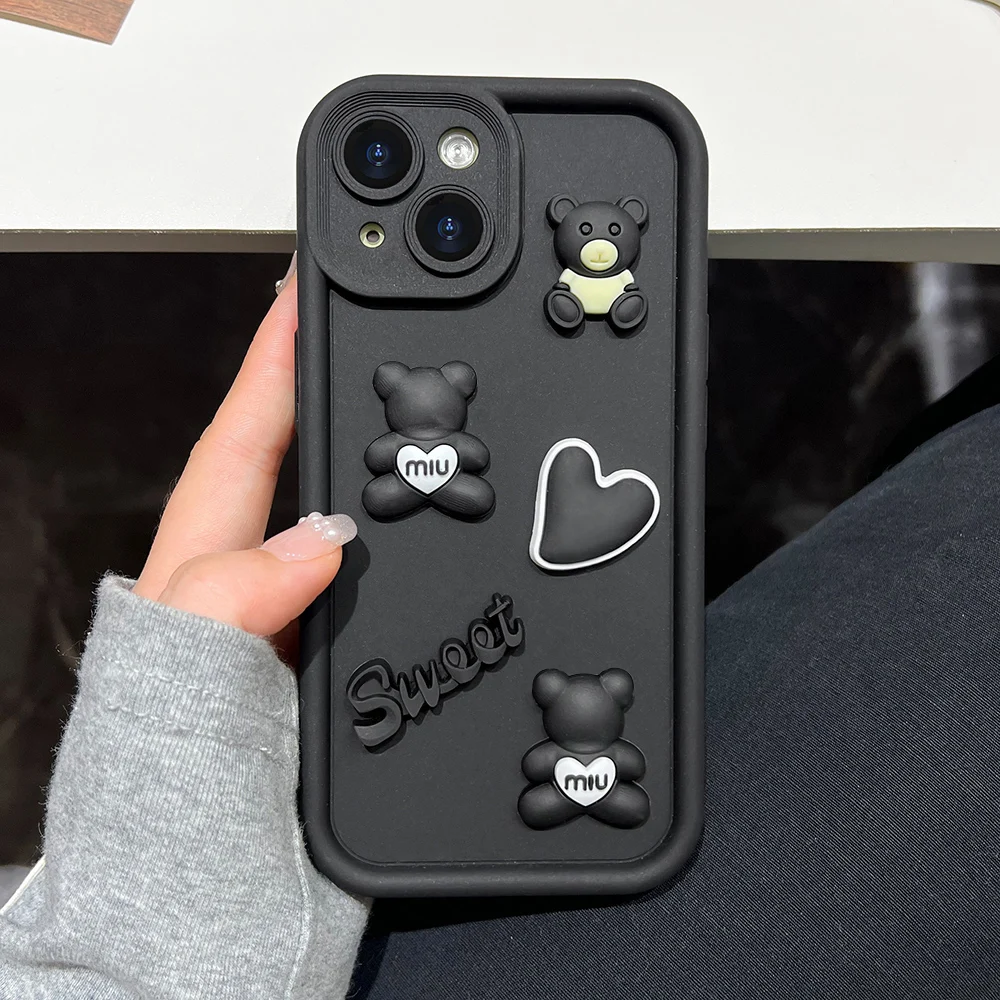 Cartoon Silicone Phone Cases For iPhone 16 15 Pro Max Cover 14 13 12 11 Pro 16 15 14 7 8 Plus X XS XR XS Max 7 8 SE Protective