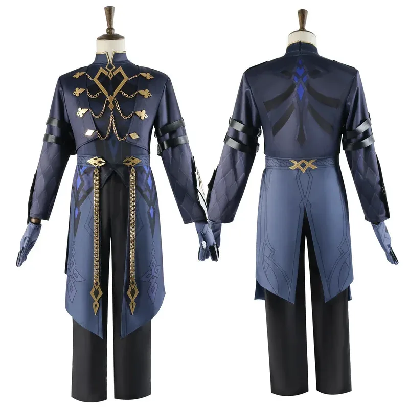 Genshin Impact Il Capitano The Captain Cosplay Costume Cloak Uniform Mask Eleven Fatui Harbingers Natlan Halloween for Women Men