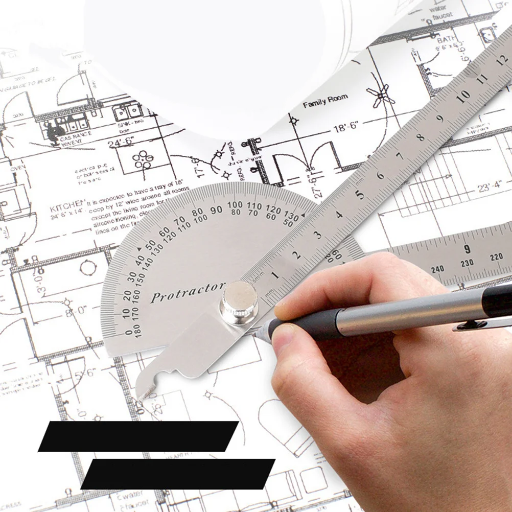 

Транспортир из нержавеющей стали 250 мм, линейка для поиска угла 0-180 градусов, гладкий край для инженерных столярных работ, архитектуры рисования