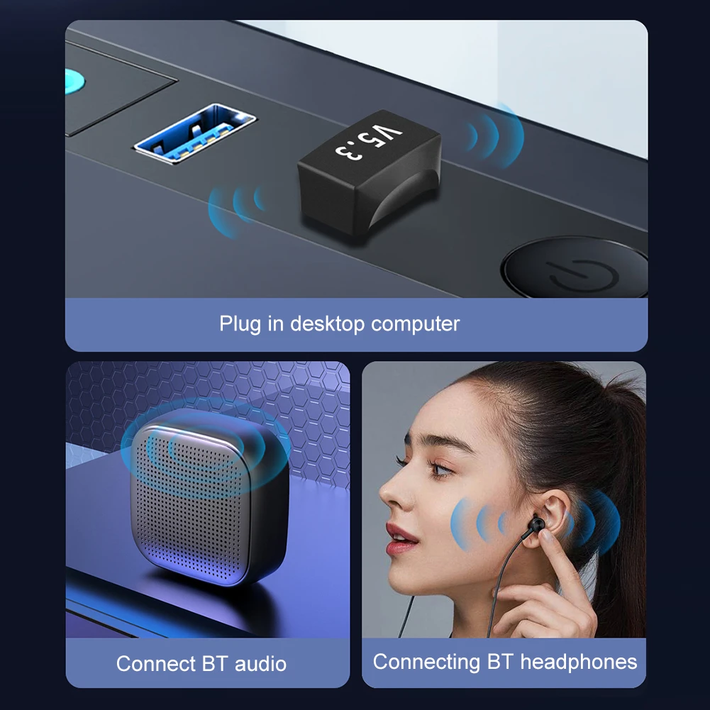 USB Bluetooth 5,3 5,1 Dongle Adapter Sender Empfänger Bluetooth Audio Dongle Wireless USB Adapter für Laptop Computer PC
