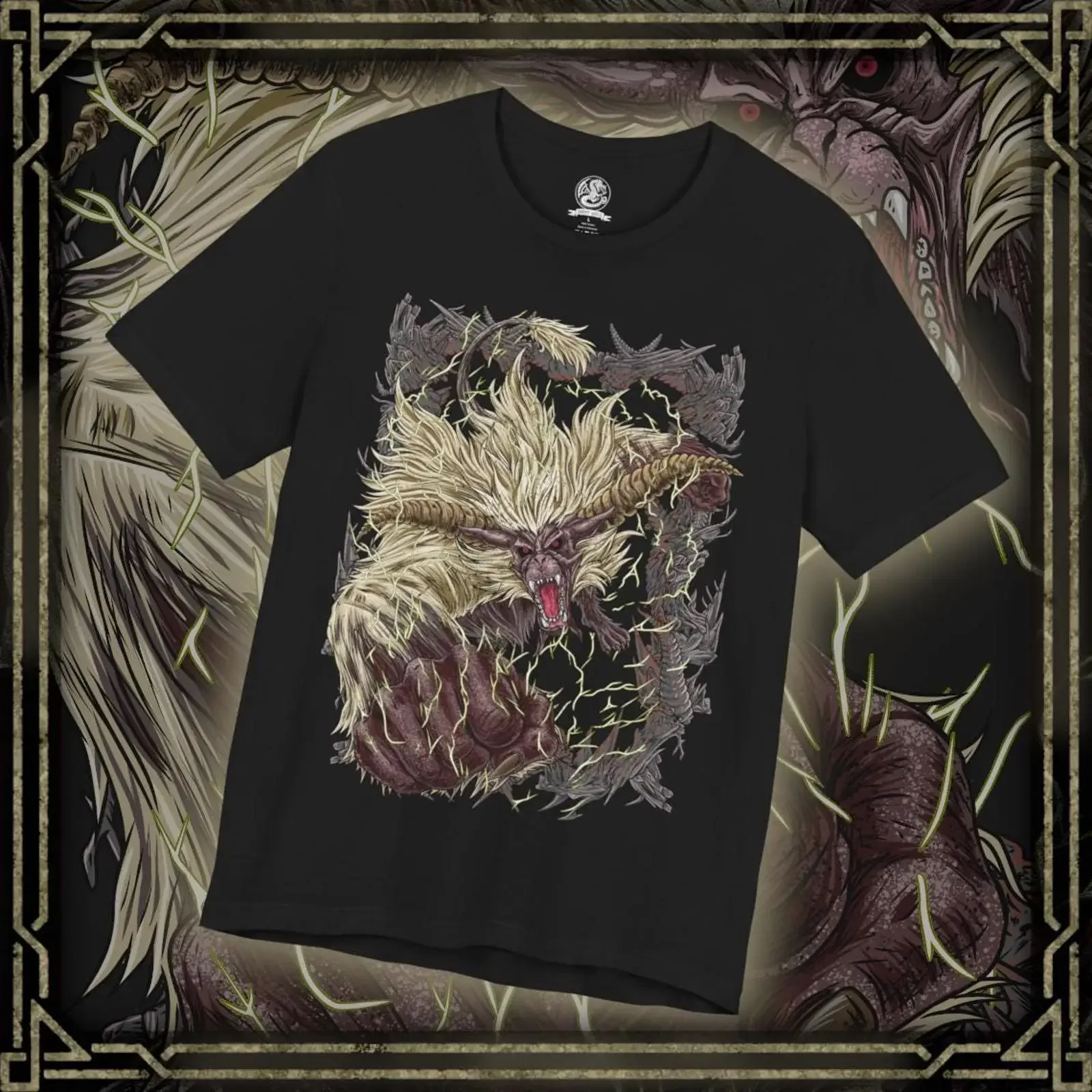 Футболка Drippy Souls Rajang the Golden Mane, винтажная, с эффектом потертости, универсальная, дышащая, для повседневной носки, с мягкой графической печатью.