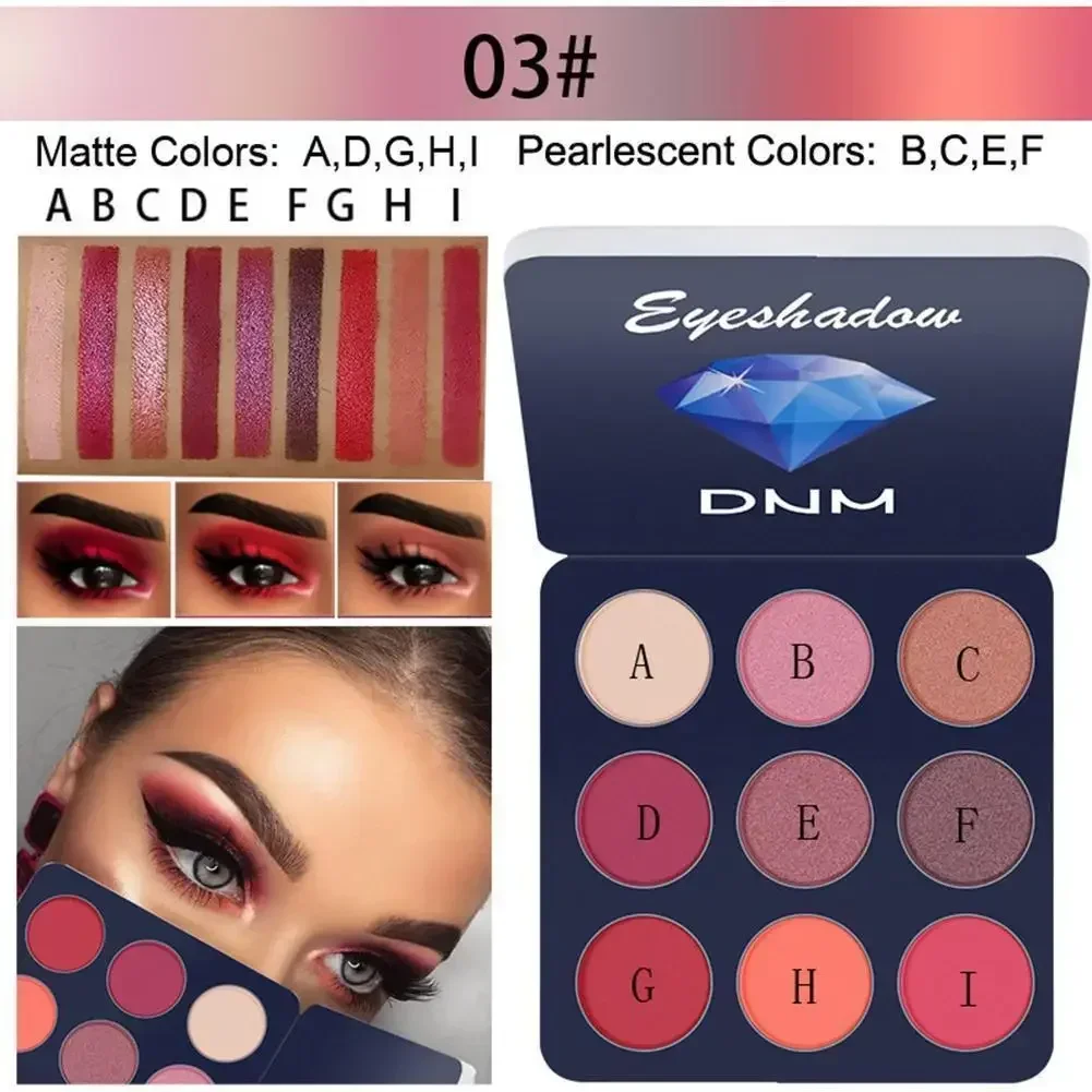 Palette di ombretti Gliltter da 9 colori Palette di ombretti opachi Shimmer Shine Nude Make Up Palette Set Kit Cosmetici da donna