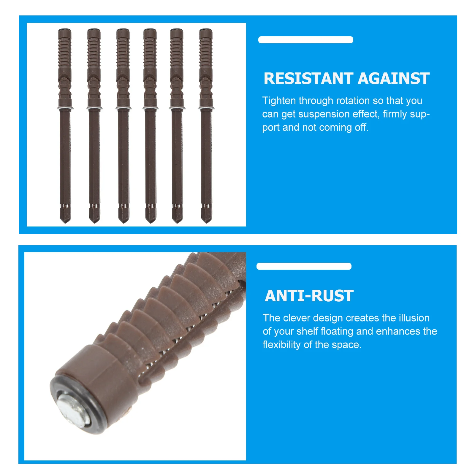 

6pcs Wall Support Bracket Alloy Abs Wall Mounted Shelf Bracket Floating Brackets For Hidden Mounting Board Holder Heavy Duty