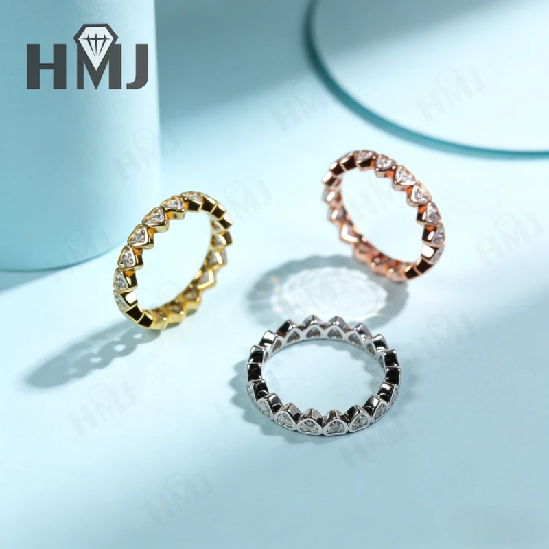 D Color Heart Cut Moissanite Ring 925 10K 14K 18K White/Yellow/Rose Gold Romantic Engagement Ring Wedding Band Gift for Her view 2
