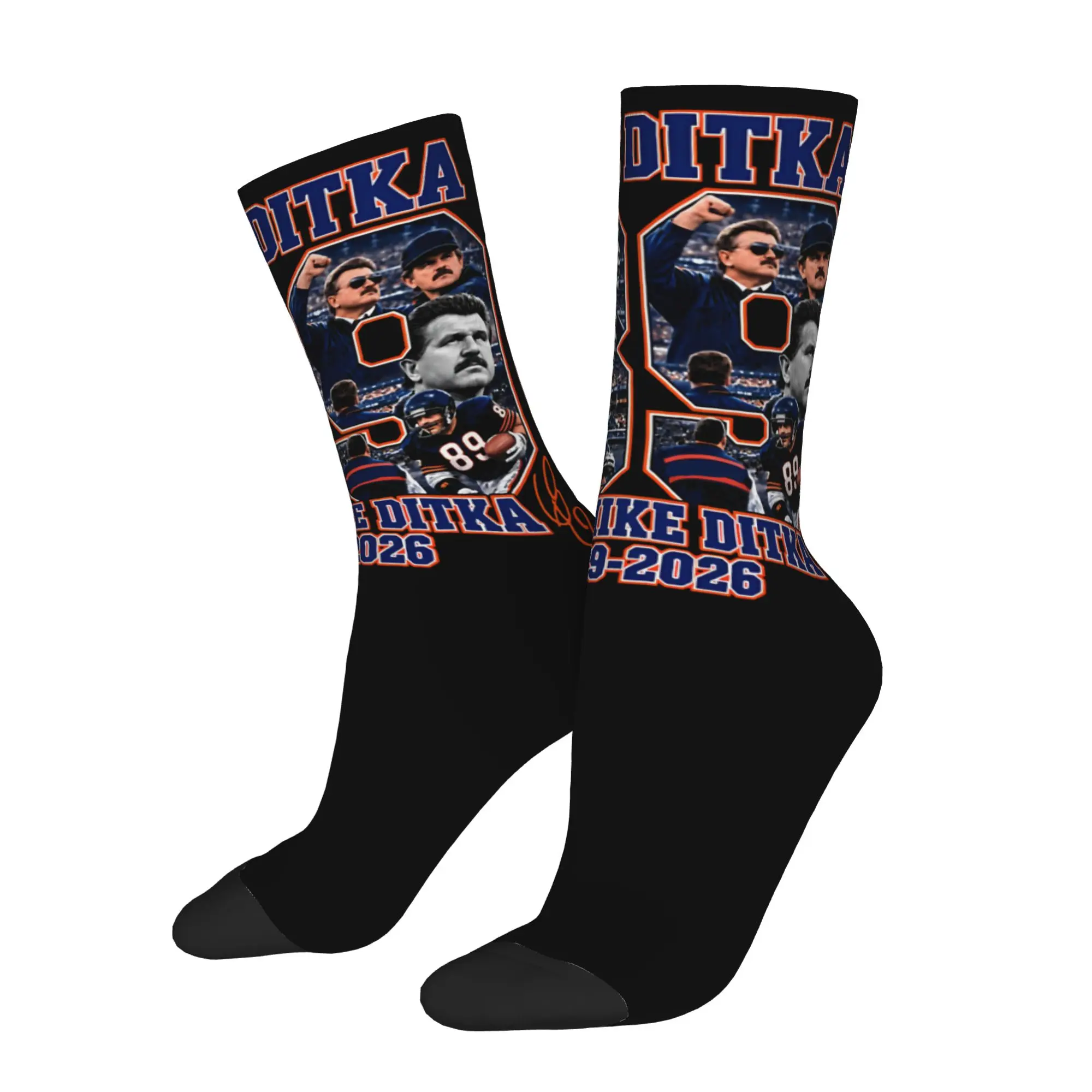 New Male Men Socks Novelty Mike Ditka Memorial Football Legend Sock Polyester  Graphic Women's Socks Spring Summer Autumn Winter