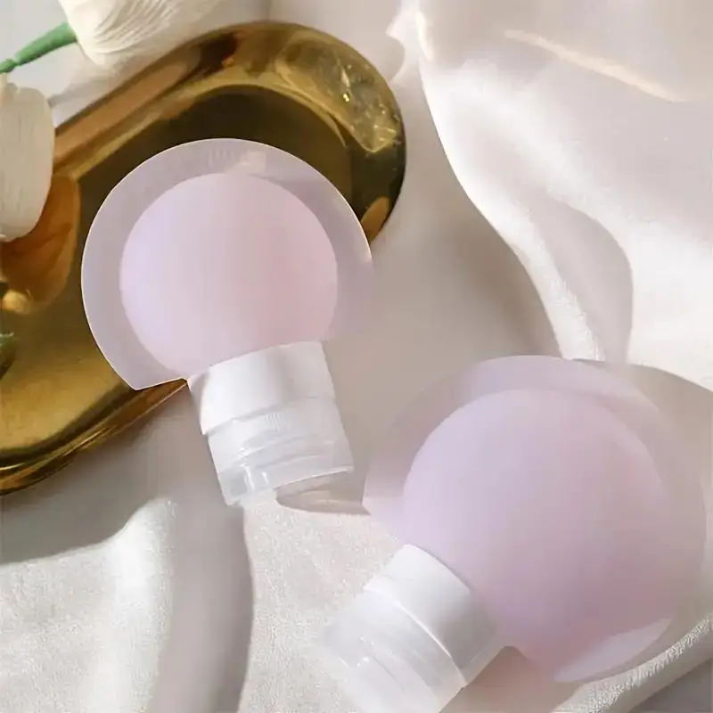 مجموعة زجاجات السفر المصنوعة من السيليكون القابلة لإعادة الملء 3 قطعة 60 مللي/90 مللي للعناية بالبشرة المحمولة والمكياج زجاجات توزيع الضغط