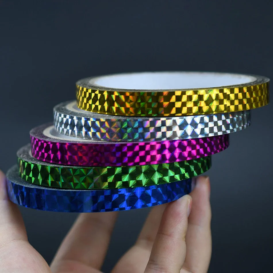 MNFT 3-teiliges holografisches Fischschuppen-Klebeband, selbstklebender reflektierender Laser-Aufkleber für die Herstellung von Angelködern, DIY-Dekoration für harte Köder – Detail 5