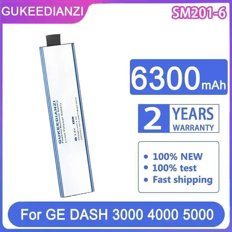 

Прочный SM201-6 для GE Dash 3000 4000 5000 B20 B30 B40 B20I B30I B40I SM 201-6 аккумулятор для медицинского монитора 6300 мАч