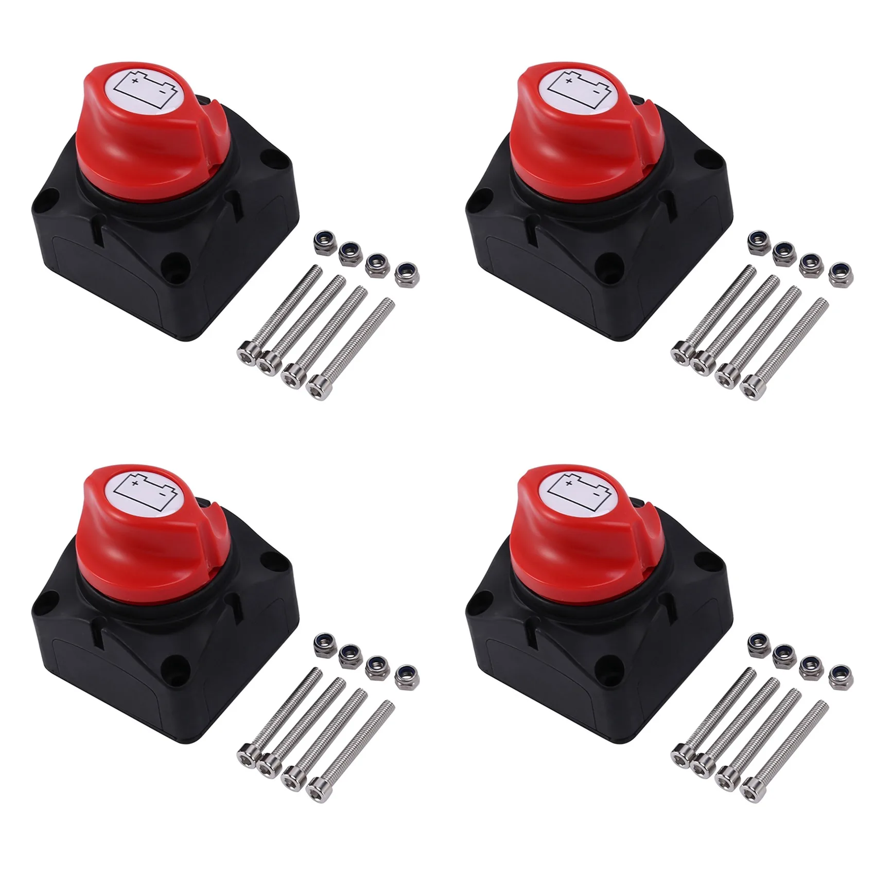 4X 12V-48V Battery Disconnect Switch Battery Isolator Switch Master Power Cut Off Kill Switch Waterproof Marine Switch