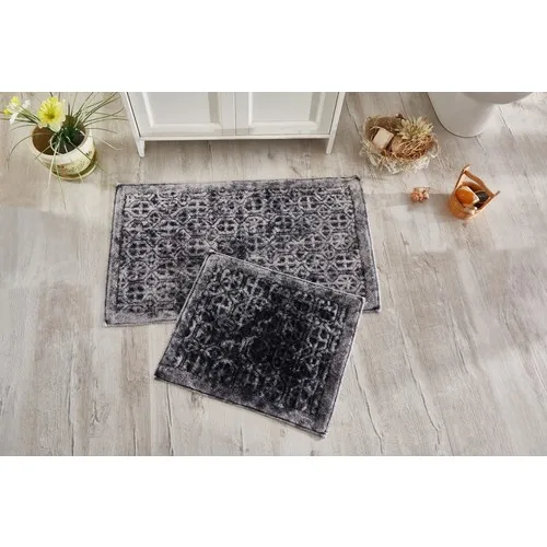 İpekçe Home 2'li Tumbled Göbeklitepe Dark Gray Cotton Toilet Seat Pad