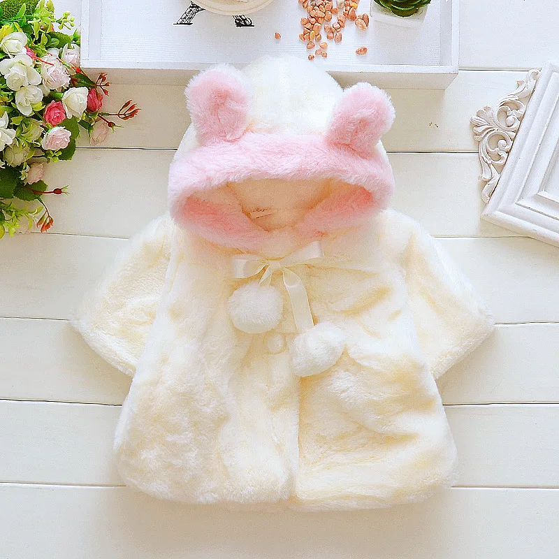 Baby Mädchen Mantel Winter Warm Mit Kapuze Cartoon Nette Baby Mädchen Mantel Nette Mädchen Plüsch Warme Baumwolle Jacke
