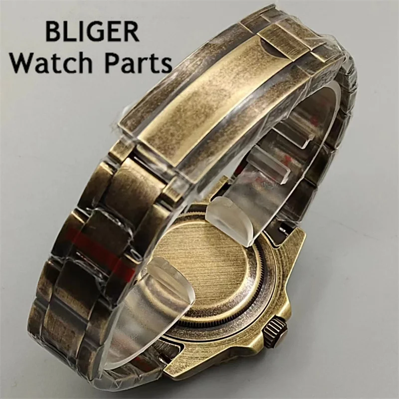 Imagem -06 - Bliger-sterile Relógio Dome e Sapphire Glass 40 mm Bronze Revestimento Dourado Nh35 Miyota9015 Movimento Pt5000 os Mais Recentes Estilos