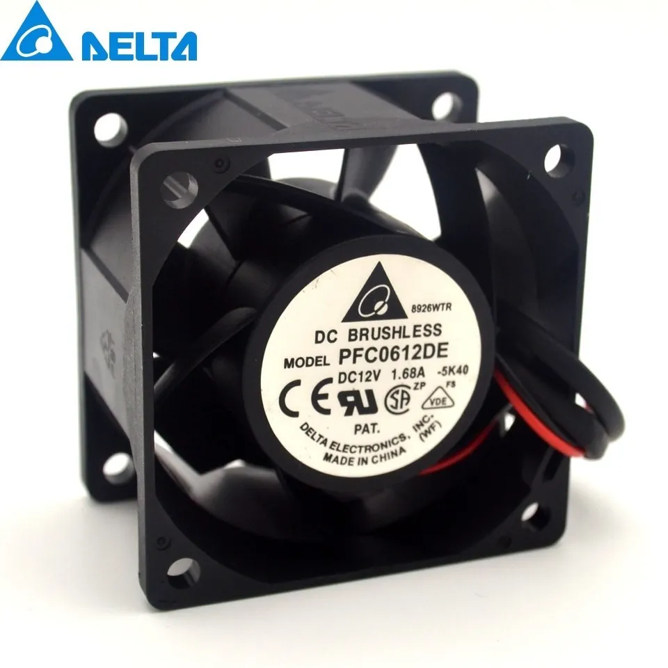 Voor Delta PFC0612DE 12V 1.68A 6038 6Cm 60Mm Hoge Snelheid Koelventilator Server Voor 60*60*38Mm