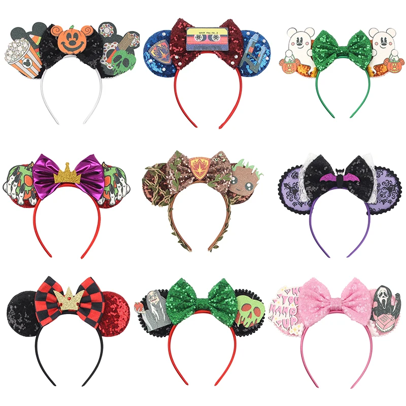 

10 Stks/partij New Disney Hoofddeksels Mickey Cartoon Haarband Halloween Cosplay Diy Haar Accessoires Hoofddeksels Groothandel