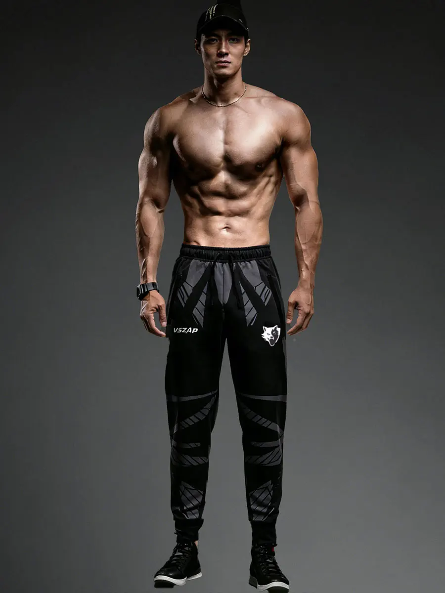 

Спортивные тренировочные брюки VSZAP Bla Stripe Qui Dry с эластичным поясом для тренажерного зала, бега и джоггинга, молодежная модная спортивная одежда