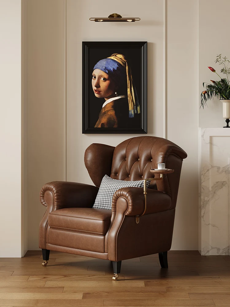 1919 cigar chair, imported all-leather high-end villa club living room sofa, the same American godfather chair