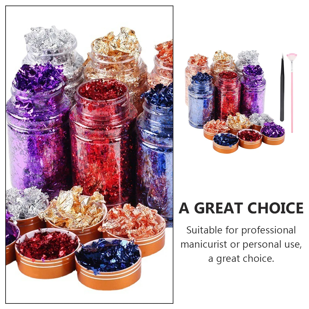 

1Set Gold Flakes Art Decoration Shiny Glitter Sequins Diy Manicure Stickers Supplies Foil Wraps Painting Handicraft Nail Art