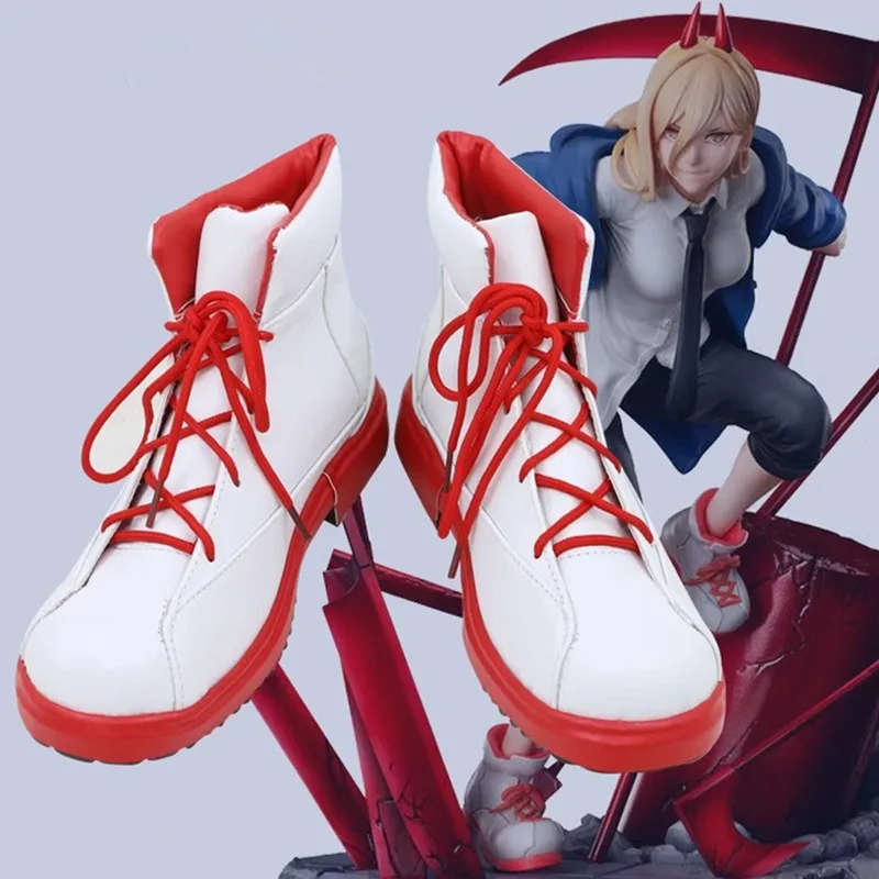 

Chainsaw Man Power Cosplay Costume Shoes Faux Leather Boots Shoes