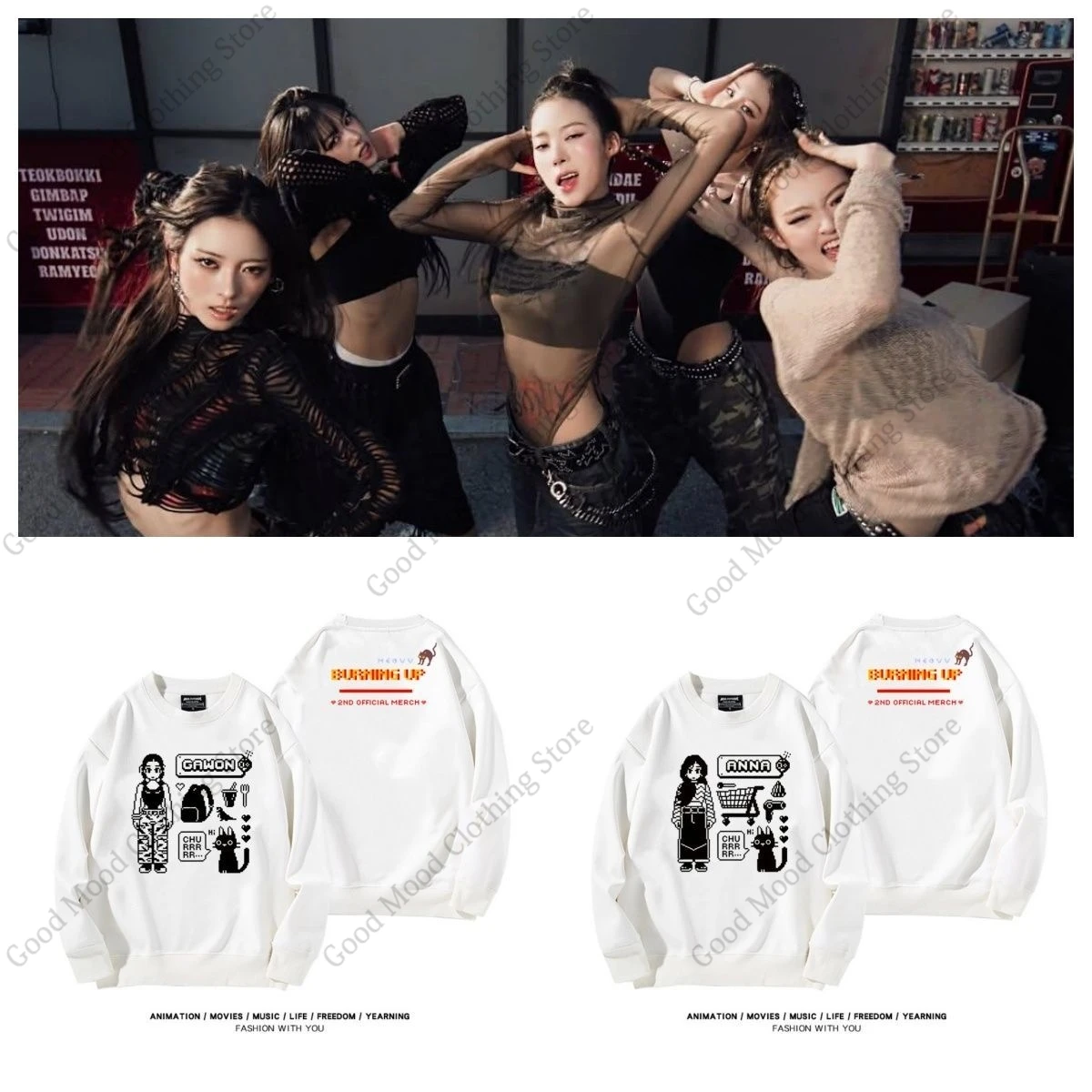 

Толстовка MEOVV BURNING UP Kpop, модная толстовка с мультяшным буквенным принтом для мужчин и женщин, высокое качество, зимний теплый свободный толстый пуловер