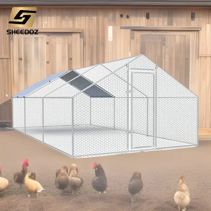 Tractor Weatherproof Steel Movable Galvanized Outdoor Nets Structure Mobile Sale Coops Metal Portable House Chicken Coop Cage