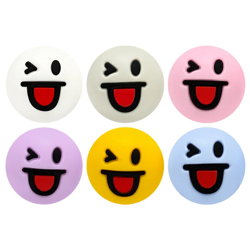

10pcs factory direct 15mm silicone smiley face beads, baby teething beads, diy jewelry accessories