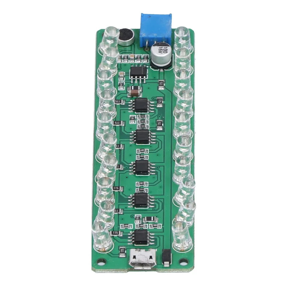 LED Display VU Meter Voice Control Reverse Connection Protection LED VU Meter Module Melody Light LED VU Meter Level Monitoring
