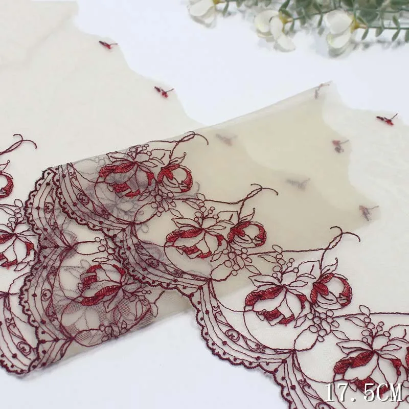 

58 ярдов ткань с вышивкой и кружевной отделкой, подол юбки для одежды, аксессуары для шитья, нижнее белье, платье с рукавами
