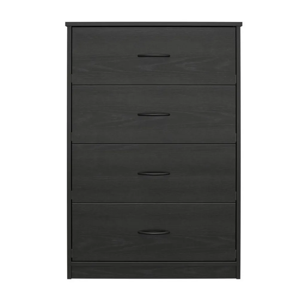 

Classic 4 Drawer Dresser, Black Oak Drawer Sides Preassembled with Metal Glides