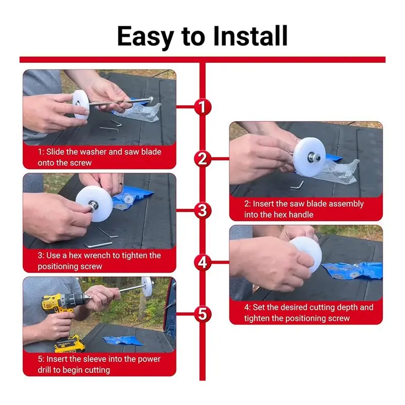 AC88 Inside Pipe Cutter for PVC Pipe 6 PCS Blades Hex Shank Internal Flush Cutting Tool for Plumbing Repair