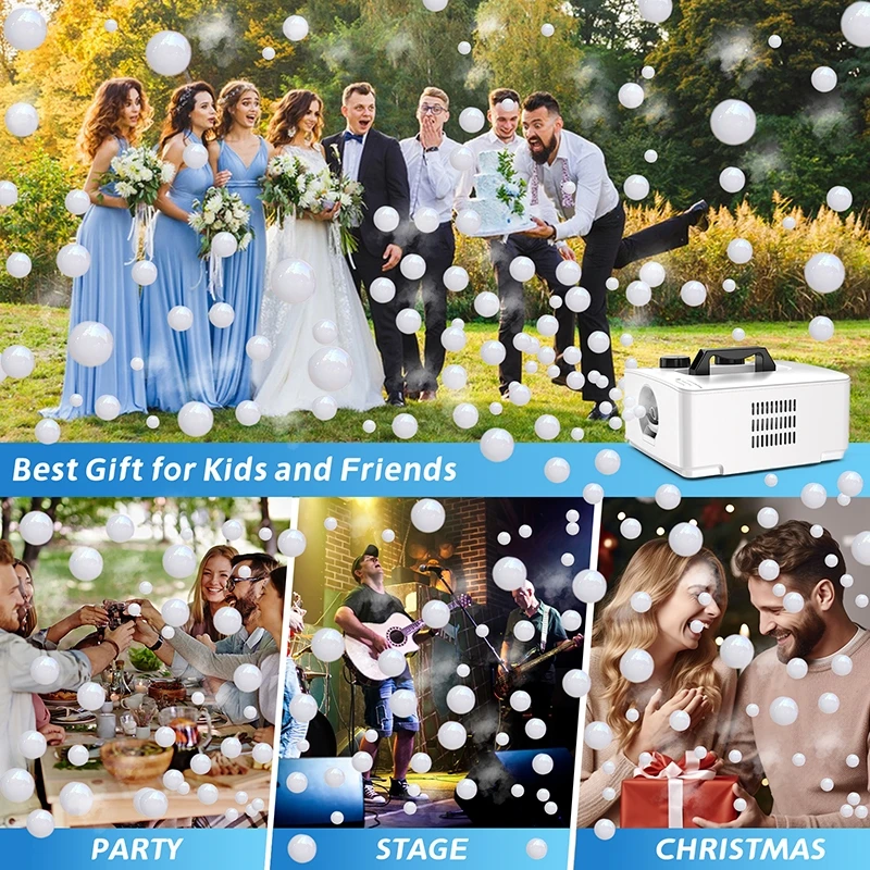 Máquina de burbujas de niebla, máquina portátil de burbujas de humo para interiores y exteriores, fiesta, boda, cumpleaños, fotografía, juguetes de Navidad y Halloween