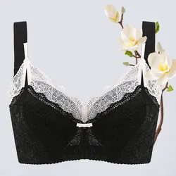 100% Cotton Large Bra Full Cup Lingerie Women Thin Gathered Anti-sagging Summer Minimizer 70-105 F G Cup