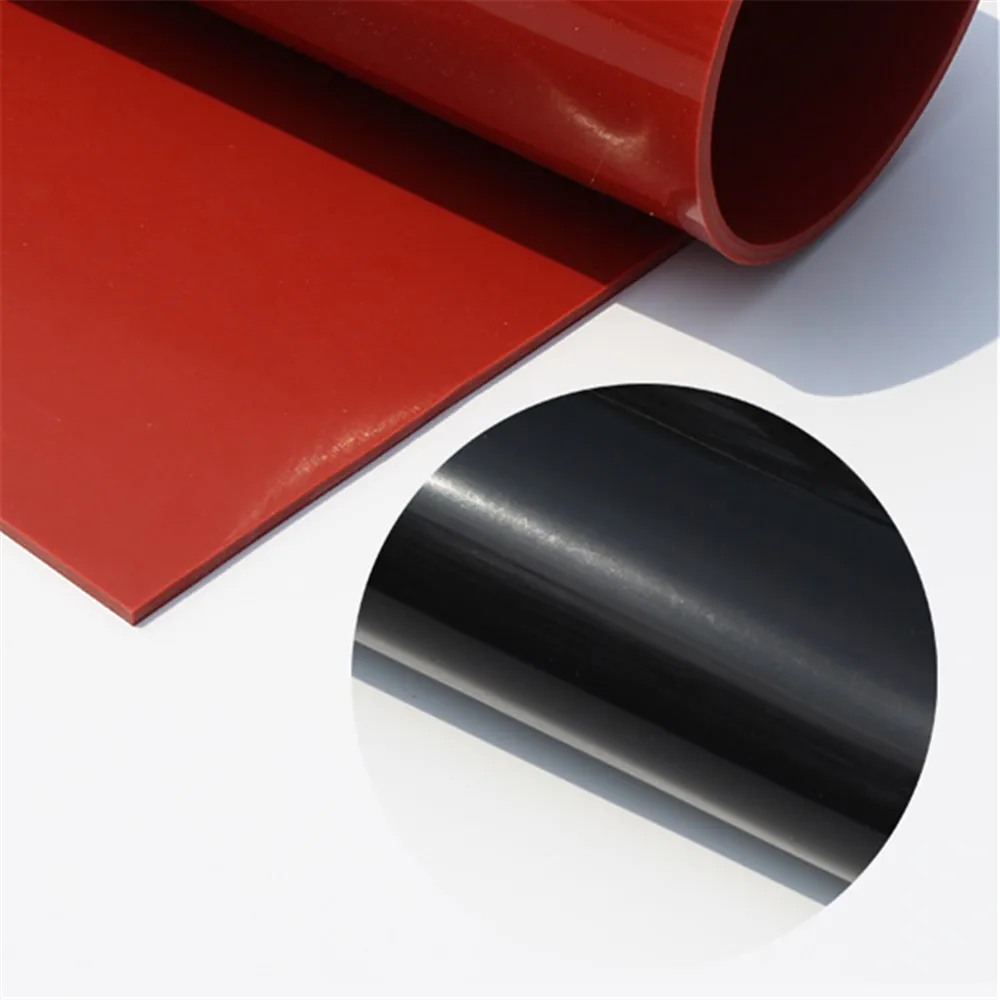 1mm/2mm Red/Black Silicone Rubber Sheet 250X250mm Black Silicone Sheet, Rubber Matt, Silicone Sheeting for Heat Resistance