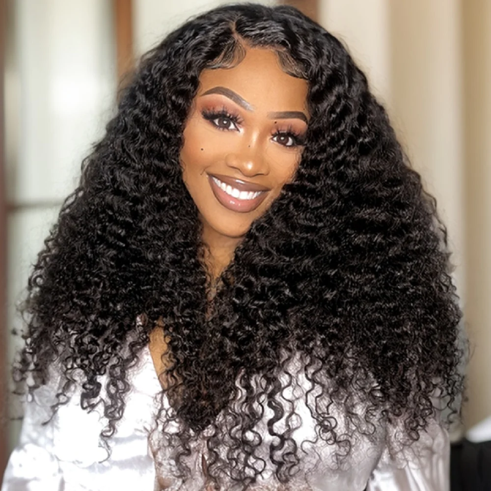 

13x4 Curly Lace Front Human Hair Wig 180% Density Curly Human Hair Wig Brazilian Remy Curly Wigs Pre Plucked Transparent Lace