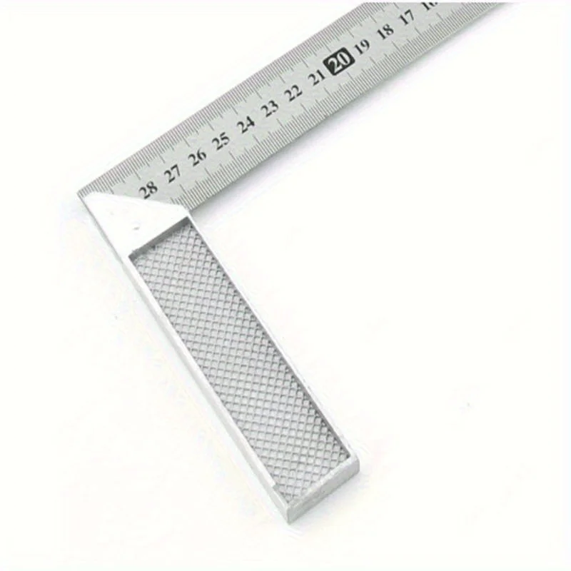 مقبض ألومنيوم 250 مم/300 مم مربع من الفولاذ المقاوم للصدأ - أداة قياس دقيقة بمقياس مزدوج، مناسبة للهندسة #6