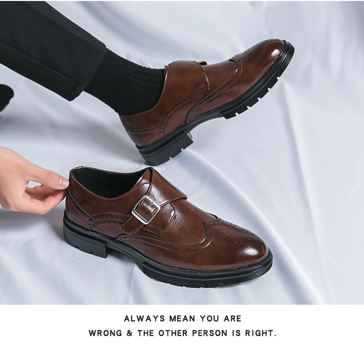High Quality Brogues Party Wedding Shoes For Men Formal Office Men's Dress Shoes Slip On Casual Leather Business Loafers Shoes