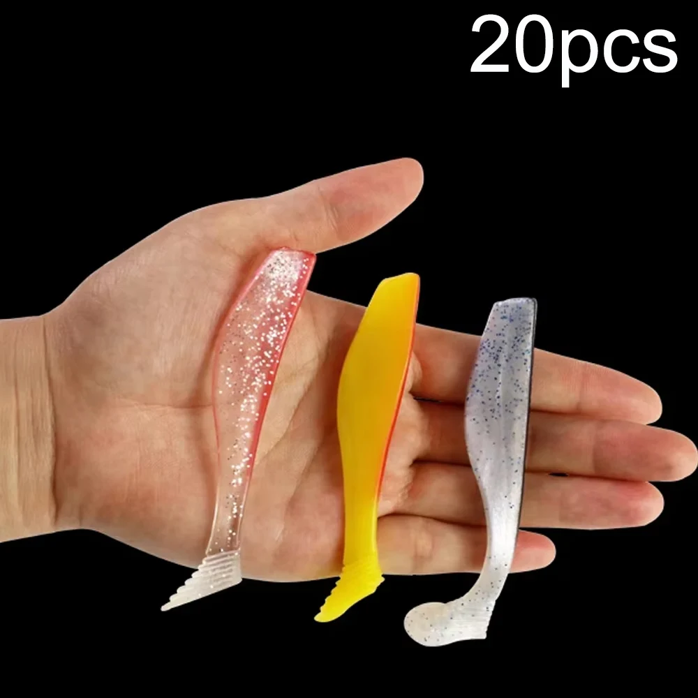 

50pcs 100mm Soft Lures Swimbaits 5.7g Paddle Tail Plastic Soft Baits Worms For Bass Carp Perch Wobblers Artificial Bait