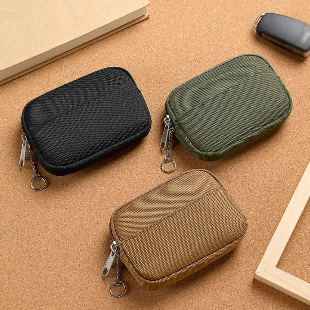 Portamonete portatile multifunzionale Porta carte in tessuto Oxford Porta carte Custodia con cerniera Portafoglio da uomo leggero da donna