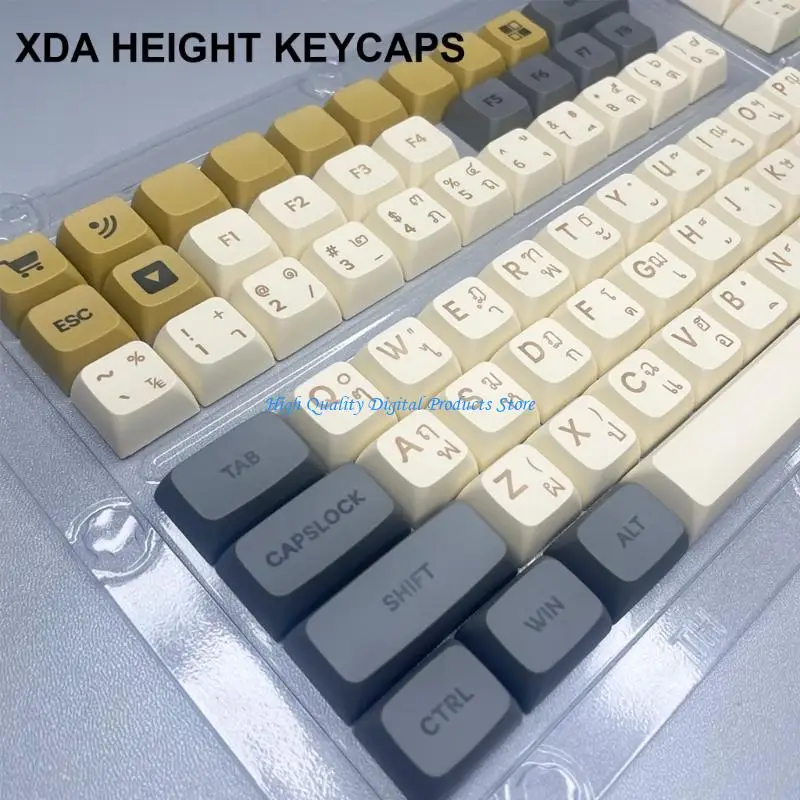 U2JE Thai Keycaps XDA Keycaps Quality PBT Keycaps Featuring Thai Keycaps for Typists Dye-Sublimation Keycap Long-Term Use