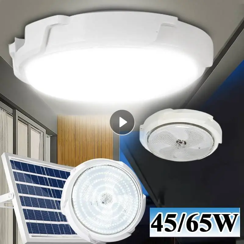 

LED Solar Ceiling Light Outdoor Indoor Solar Lamp Dimmable Panel Lamp Home Decor Light Fixture For Corridor Garden Living Room