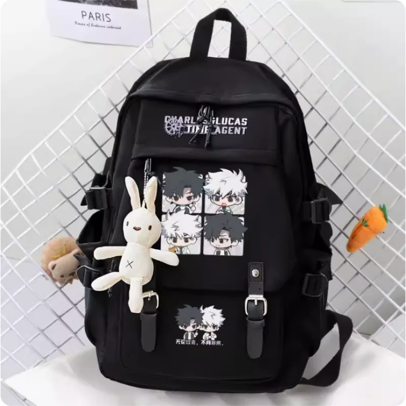 Anime Zeit Agent Lucas Charles Schult asche Rucksack Hoch leistungs Umhängetasche Cosplay Student Teenager Geschenk B468