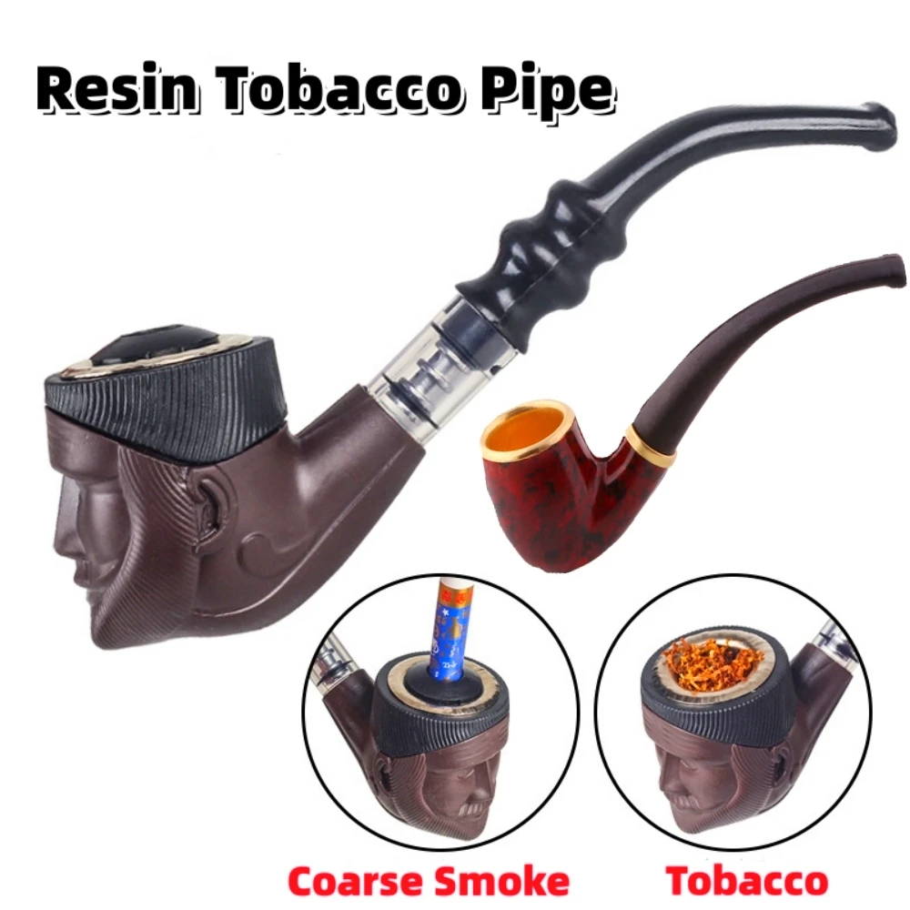 1pcs Resin Tobacco Pipe Detachable Cleaning Rubber Pipe with Inner Groove Filter Unique Personality Design Durable Smoke Pipe