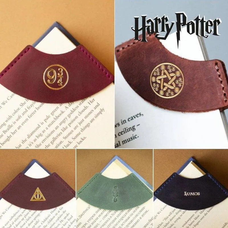 Harries Potter Magic Rune Badge Leather Bookmark Movie Peripheral Souvenirs Learning Stationery Children's Toys Holiday Gifts