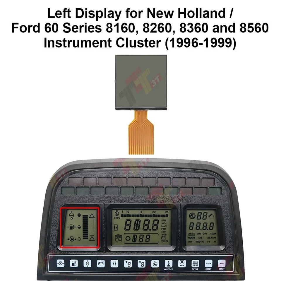 Pantalla Izquierda para Instrumentos de New Holland / Ford, Fiat Serie M y Case IH MXM