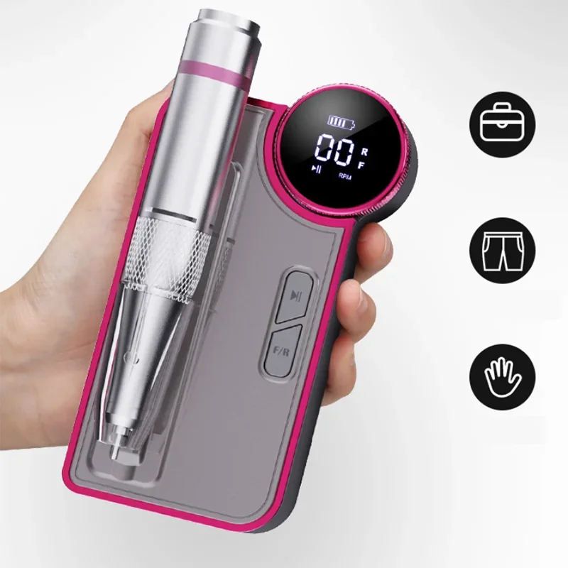 Pulidor de uñas recargable portátil para el hogar, máquina lijadora de uñas profesional de alta velocidad de 35000 Rpm, equipo pulidor de uñas