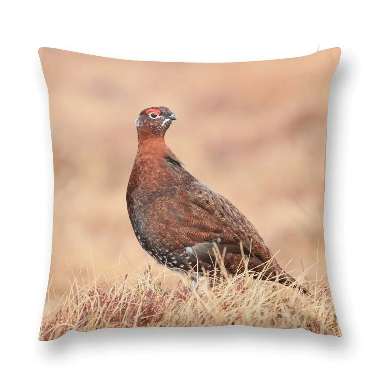 

Red Grouse Throw Pillow Custom Cushion Photo Elastic Cover For Sofa Rectangular Cushion Cover pillow